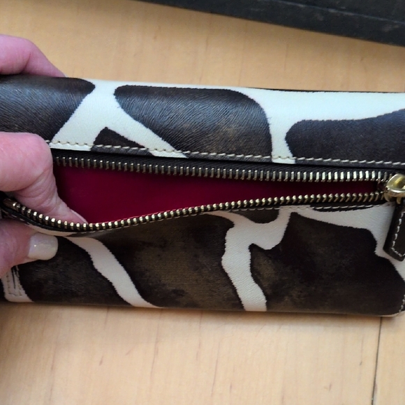 2 Pc. Dooney & Bourke Giraffe Print Shoulder Bag with matching Wallet